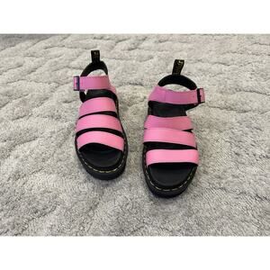 Doc Marten Blaire Leather Three Strap Sandals Hot Pink US 8